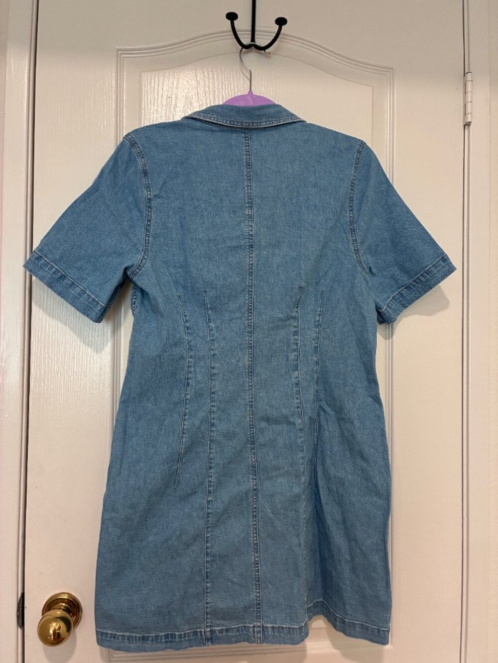 Madewell Denim Seamed Mini Shirtdress Palermo Wash Size 12 NWT - Picture 9 of 12